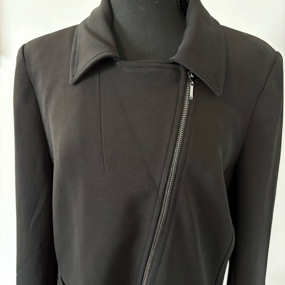 WHBM Black Assymetrical Zipper Blazer Jacket - Office Siren - Picture 10 of 17